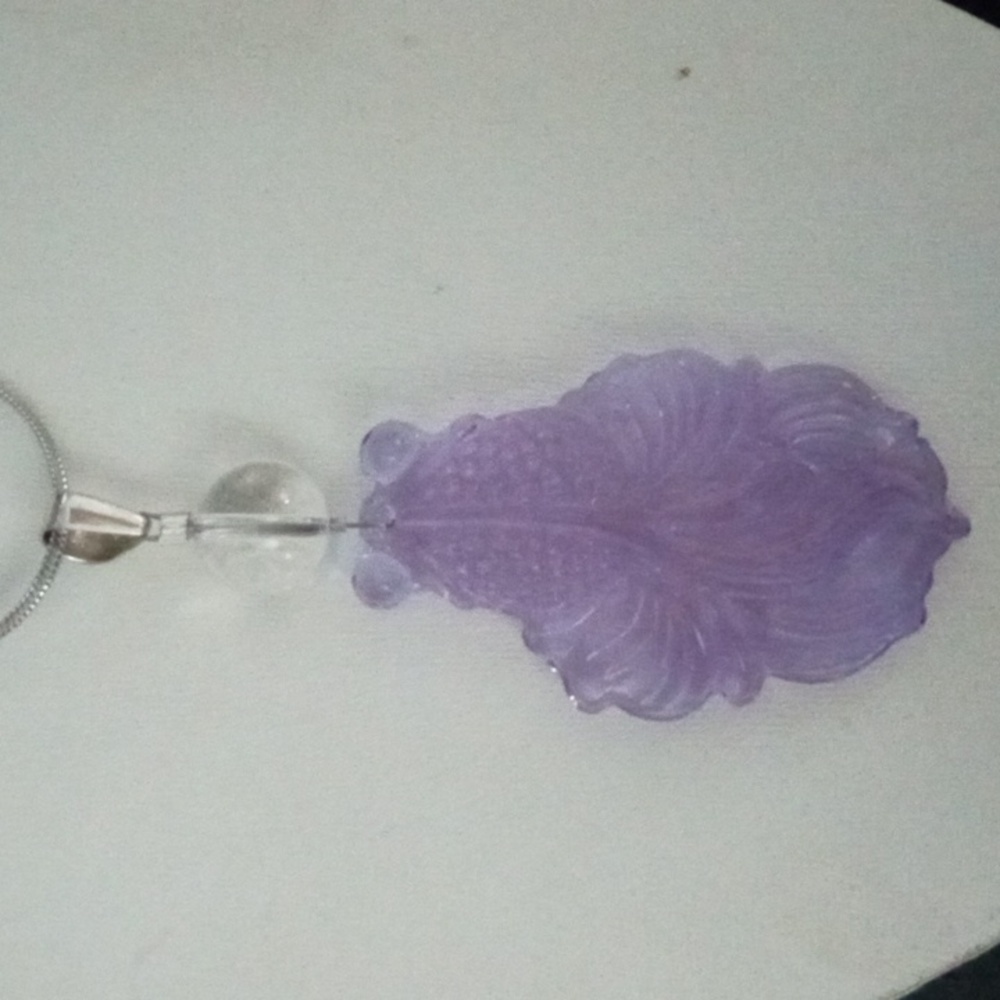 Amethyst Look Purple Goldfish Necklace